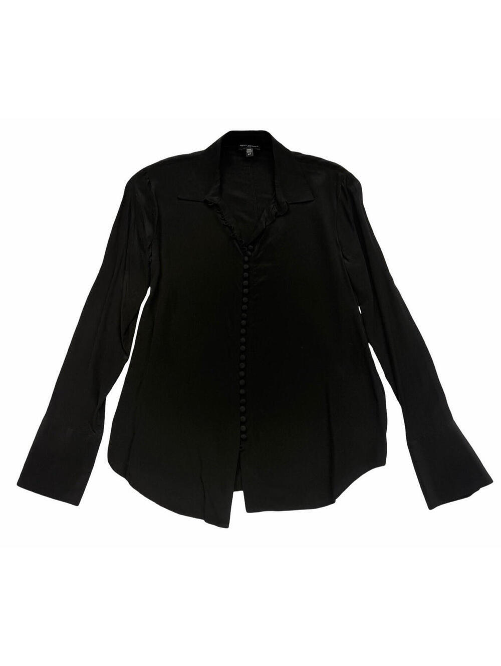 Club Monaco Mulberry Silk Multi Button Up Shirt Black Size S